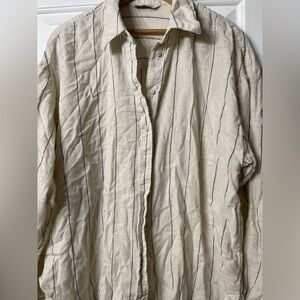 Stradivarius Cream and Black Textured Shirt